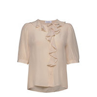 Rodebjer Xilla Silk Blouses Short-sleeved Beige RODEBJER