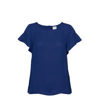 Vilucy S/S Flounce Top - Fav T-shirts & Tops Short-sleeved Sininen Vila