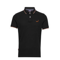 Poolside Pique S/S Polo Polos Short-sleeved Musta Superdry