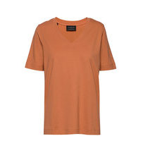 Slfstandard Ss V-Neck Tee Seasonal T-shirts & Tops Short-sleeved Oranssi Selected Femme