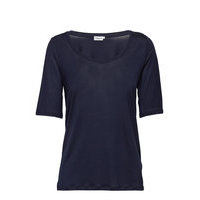 Tencel Scoop-Neck Tee T-shirts & Tops Short-sleeved Sininen Filippa K