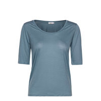 Tencel Scoop-Neck Tee T-shirts & Tops Short-sleeved Sininen Filippa K