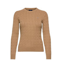 Stretch Cotton Cable C-Neck Neulepaita Beige GANT