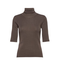 Merino Elbow Sleeve Top Kilpikonnakaulus Poolopaita Ruskea Filippa K