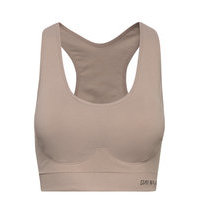 Rib Seamless Bra Lingerie Bras & Tops Sports Bras - ALL Beige Stay In Place