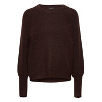 Slfsif Kaya Ls Knit O-Neck Neulepaita Ruskea Selected Femme