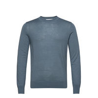 Flemming Crew Neck 3111 Neulepaita Pyöreä Kaula-aukko Sininen Samsøe Samsøe