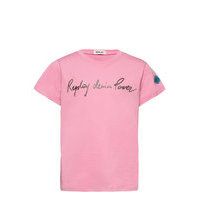 T-Shirt T-shirts Short-sleeved Vaaleanpunainen Replay