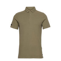 Textured Jersey Polo Polos Short-sleeved Vihreä Superdry