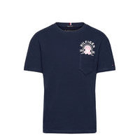 Fun Artwork Pocket Tee S/S T-shirts Short-sleeved Sininen Tommy Hilfiger