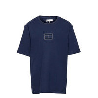 Tommy Reflective Print Tee S/S T-shirts Short-sleeved Sininen Tommy Hilfiger