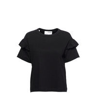 Slfrylie Ss Florence Tee M T-shirts & Tops Short-sleeved Musta Selected Femme