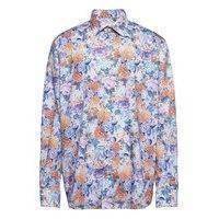 Floral Print Tencel Shirt - Contemporary Fit Paita Rento Casual Monivärinen/Kuvioitu Eton