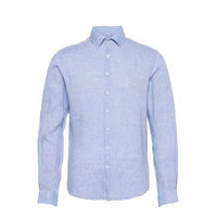 Linen Solid Slim Shirt Paita Bisnes Sininen Calvin Klein