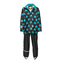 Rainwear Set W. Elepant Print Outerwear Rainwear Sets & Coveralls Monivärinen/Kuvioitu CeLaVi