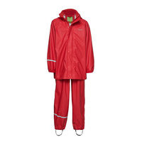 Basci Rainwear Set, Solid Sadevaatteet Punainen CeLaVi