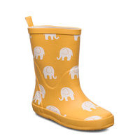 Wellies W. Elephant Print Shoes Rubberboots Unlined Rubberboots Keltainen CeLaVi