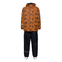 Rainwear Set -Aop, W. Fleece Outerwear Rainwear Sets & Coveralls Oranssi CeLaVi