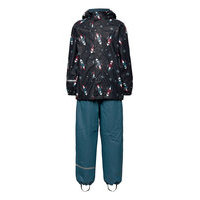 Rainwear Set -Aop, W. Fleece Outerwear Rainwear Sets & Coveralls Sininen CeLaVi