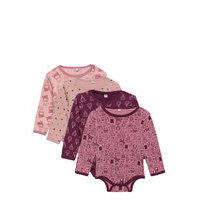 Body Ls Ao-Printed Bodies Long-sleeved Vaaleanpunainen Pippi