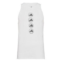 Run Logo Tank Top T-shirts Sleeveless Valkoinen Adidas Performance, adidas Performance