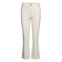 Objmarina Belle Kickflared Twill Jeans Leveälahkeiset Farkut Valkoinen Object