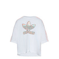 Marble Logo Graphic Print Crop Tee W T-shirts Short-sleeved Valkoinen Adidas Originals, adidas Originals