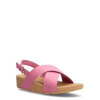 Lulu Cross Back-Strap Sandals - Leather Shoes Summer Shoes Flat Sandals Vaaleanpunainen FitFlop