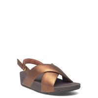 Lulu Cross Back-Strap Sandals - Leather Shoes Summer Shoes Flat Sandals Ruskea FitFlop