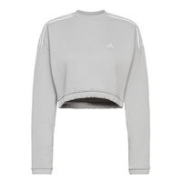 Crop Crew Sweatshirt W Svetari Collegepaita Harmaa Adidas Performance, adidas Performance