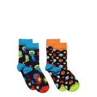 2-Pack Kids Spacetime Socks Socks & Tights Socks Monivärinen/Kuvioitu Happy Socks