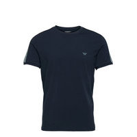 Men'S Knit T-Shirt T-shirts Short-sleeved Sininen Emporio Armani