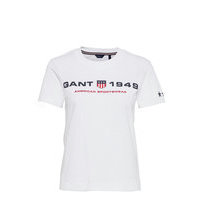 D2.Gant Retro Shield Ss T-Shirt T-shirts & Tops Short-sleeved Valkoinen GANT