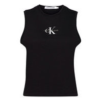 Monogram Tank Top T-shirts & Tops Sleeveless Musta Calvin Klein Jeans