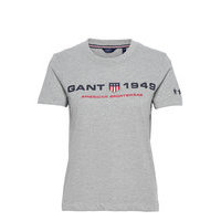 D2.Gant Retro Shield Ss T-Shirt T-shirts & Tops Short-sleeved Harmaa GANT