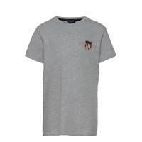 Archive Shield Emb Ss T-Shirt T-shirts Short-sleeved Harmaa GANT