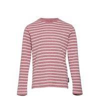 T-Shirt L/S Stripe School T-shirts Long-sleeved T-shirts Vaaleanpunainen Polarn O. Pyret