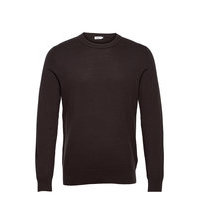M. Cotton Merino Basic Sweater Neulepaita Pyöreä Kaula-aukko Ruskea Filippa K
