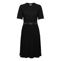 Jersey Micro Pleat Midi Dress Dresses Everyday Dresses Musta Calvin Klein