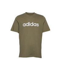Essentials Embroidered Linear Logo Tee T-shirts Short-sleeved Vihreä Adidas Performance, adidas Performance