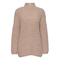 Objstella Highneck L/S Knit Pullover Rep Neulepaita Beige Object