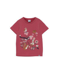T-Shirt S/S Print Preschool T-shirts Short-sleeved Vaaleanpunainen Polarn O. Pyret
