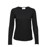 18 The Modal Blouse T-shirts & Tops Long-sleeved Musta My Essential Wardrobe