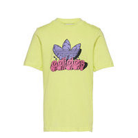 Funny Dino Graphic Tee T-shirts Short-sleeved Keltainen Adidas Originals, adidas Originals