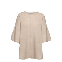 Soft Demi Curvy Poncho Sadeviitta Poncho Sadevaatteet Kermanvärinen Cathrine Hammel