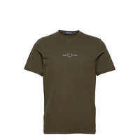 Embroidered T-Shirt T-shirts Short-sleeved Vihreä Fred Perry