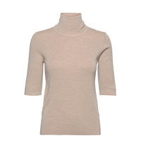 Merino Elbow Sleeve Top Kilpikonnakaulus Poolopaita Beige Filippa K