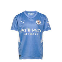 Mcfc Home Shirt Jr W/Sponsor Logo T-shirts Football Shirts Sininen PUMA