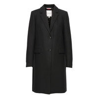Th Ess Wool Blend Classic Coat Outerwear Coats Winter Coats Musta Tommy Hilfiger