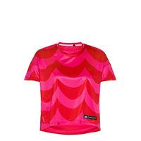 Marimekko Laine Fast Tee W T-shirts & Tops Short-sleeved Punainen Adidas Performance, adidas Performance